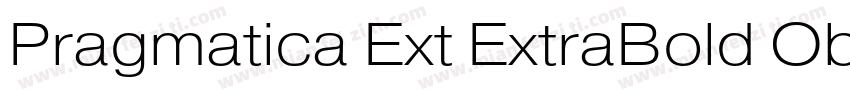 Pragmatica Ext ExtraBold Obl字体转换